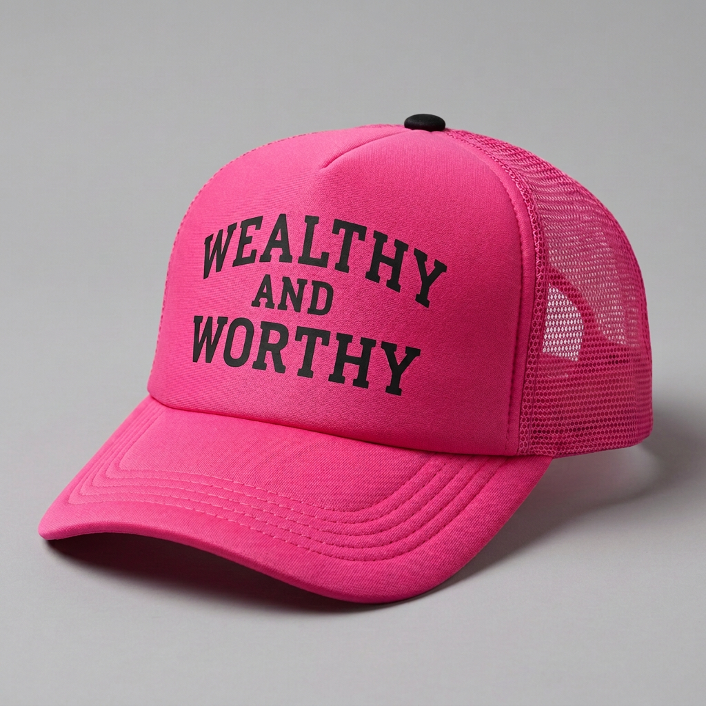 Wealthy & Worthy Trucker — Neon Pink
